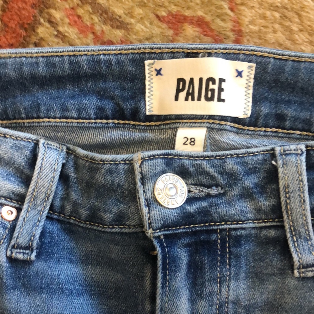Paige ankle destructed hem jeans - Picture 2 of 6
